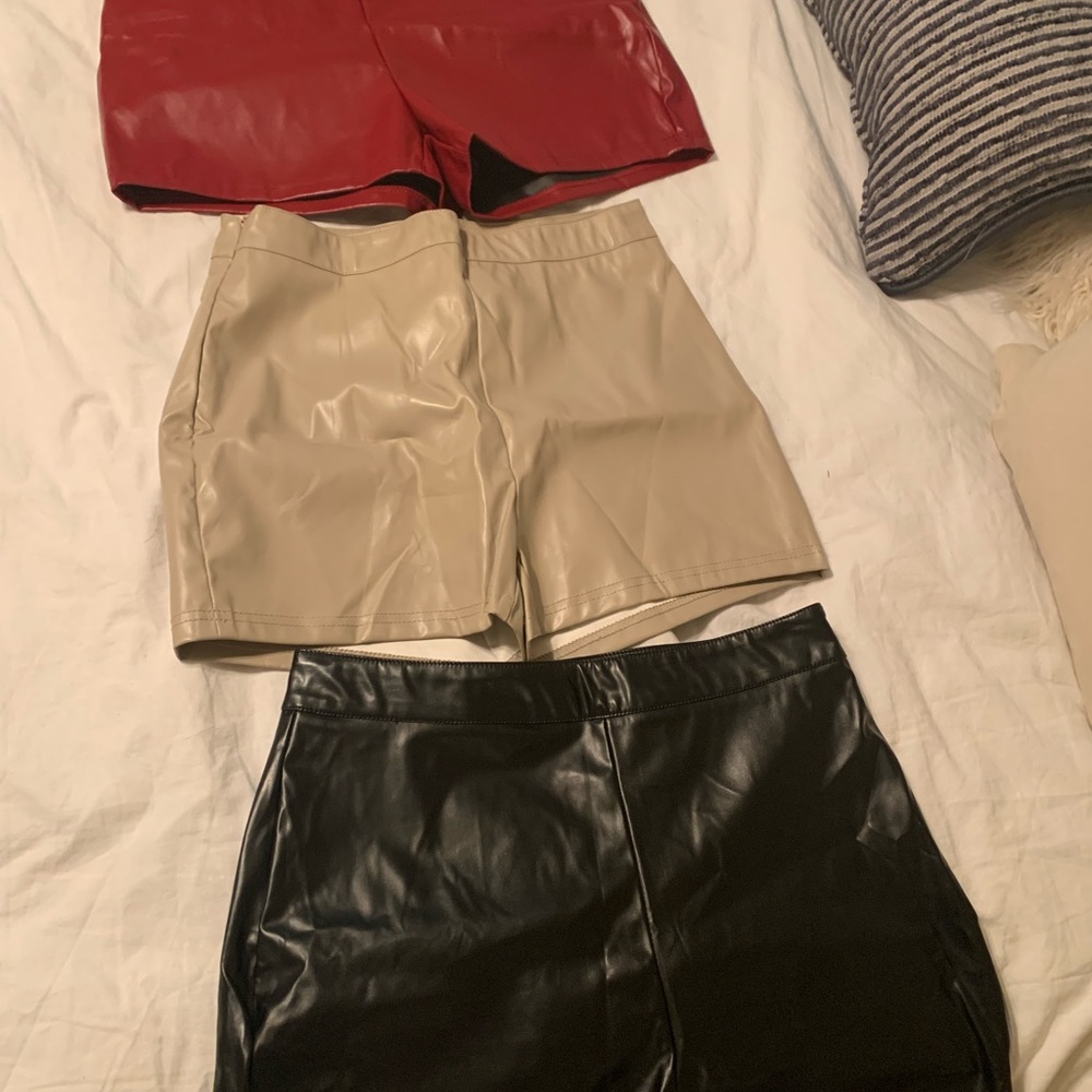 Leather shorts